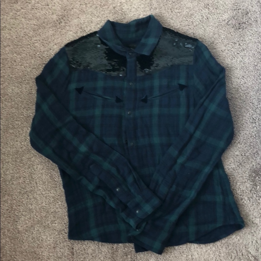 Blackwatch Plaid Sequin Shirt